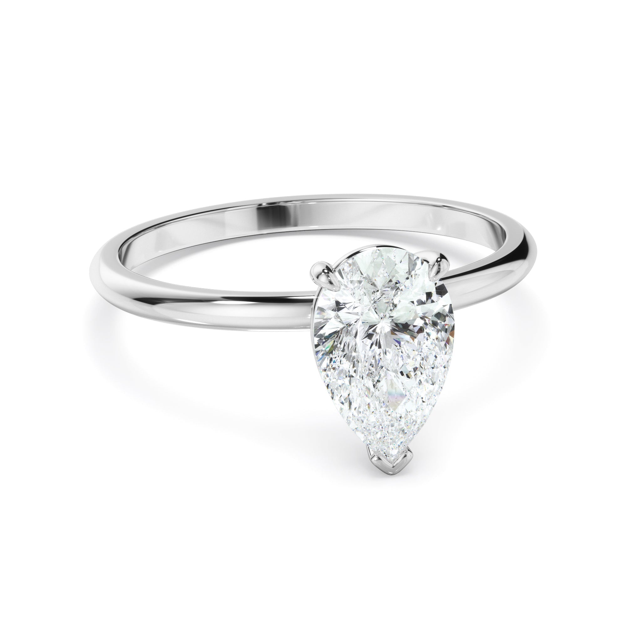 Pear Cut Diamond Soliatire Engagement Ring