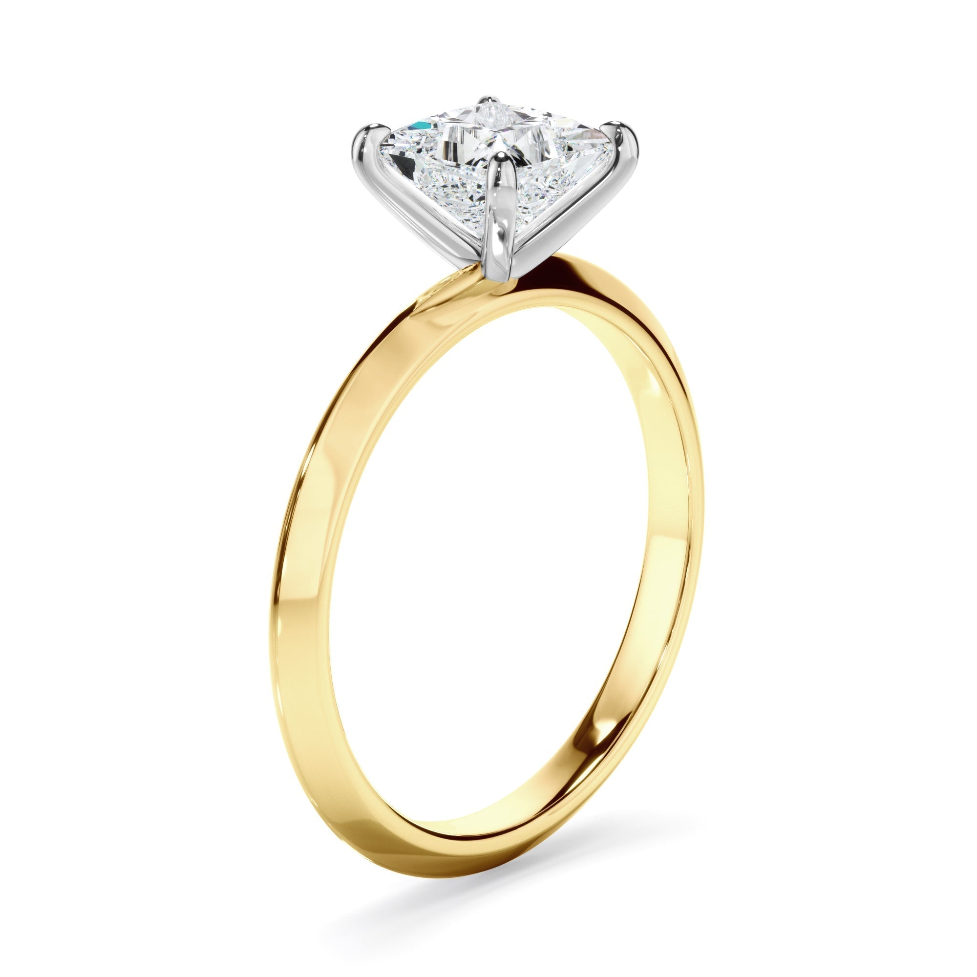 Princess Cut Diamond Solitaire Knife Edge Engagement Ring