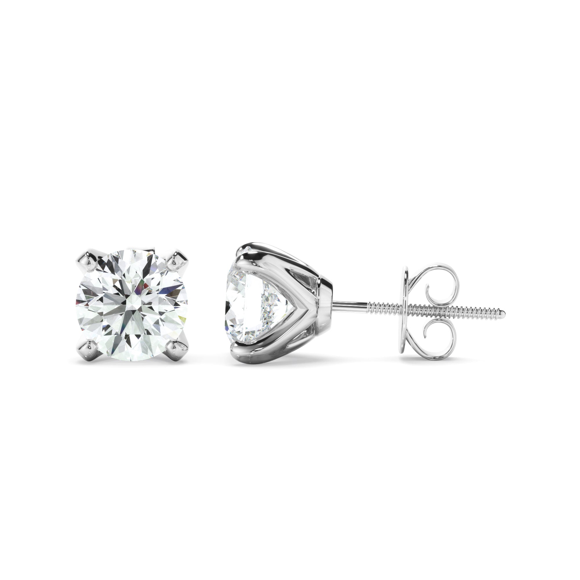 1ct Round Brilliant Cut Lab Grown Diamond Stud Earrings