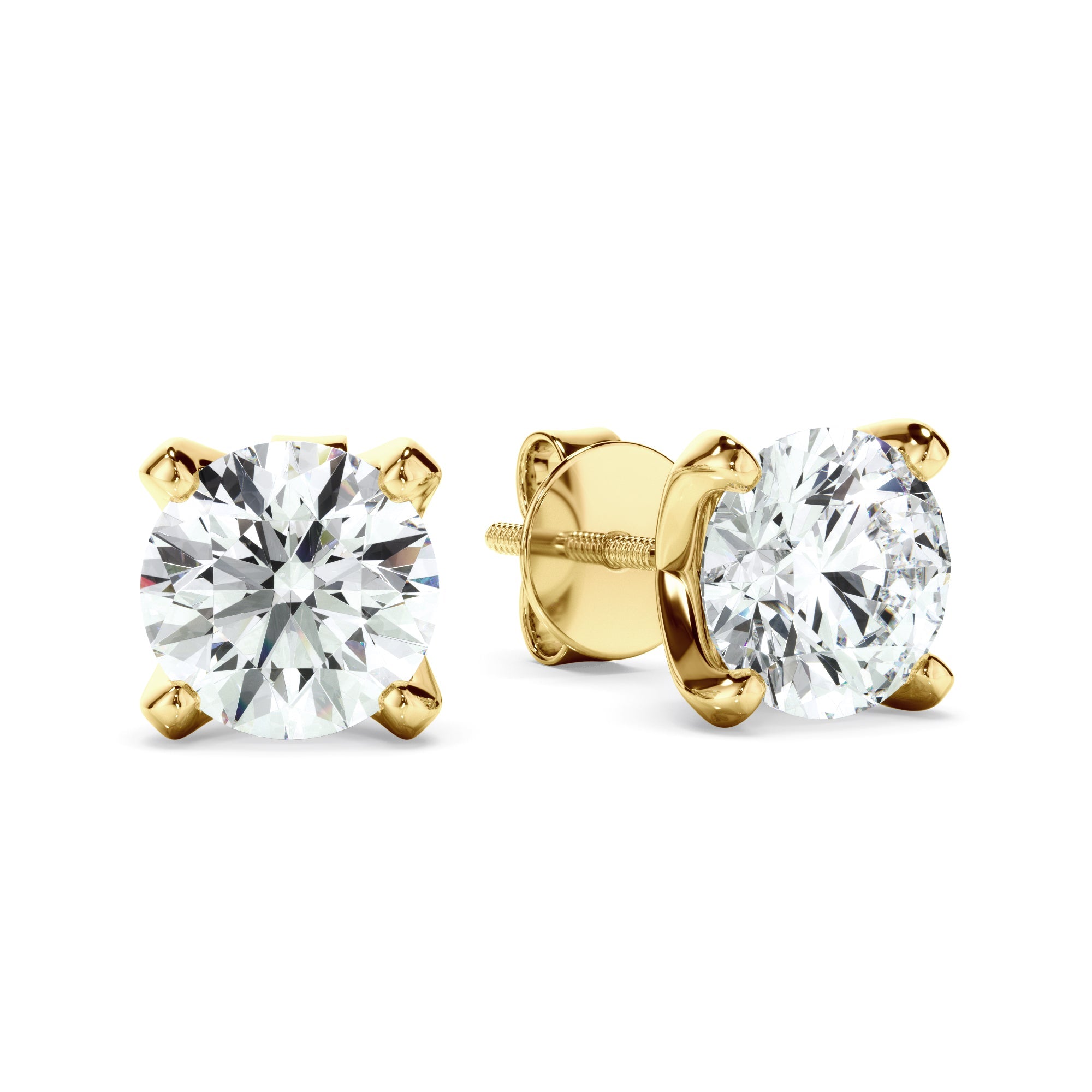 1ct Round Brilliant Cut Lab Grown Diamond Stud Earrings