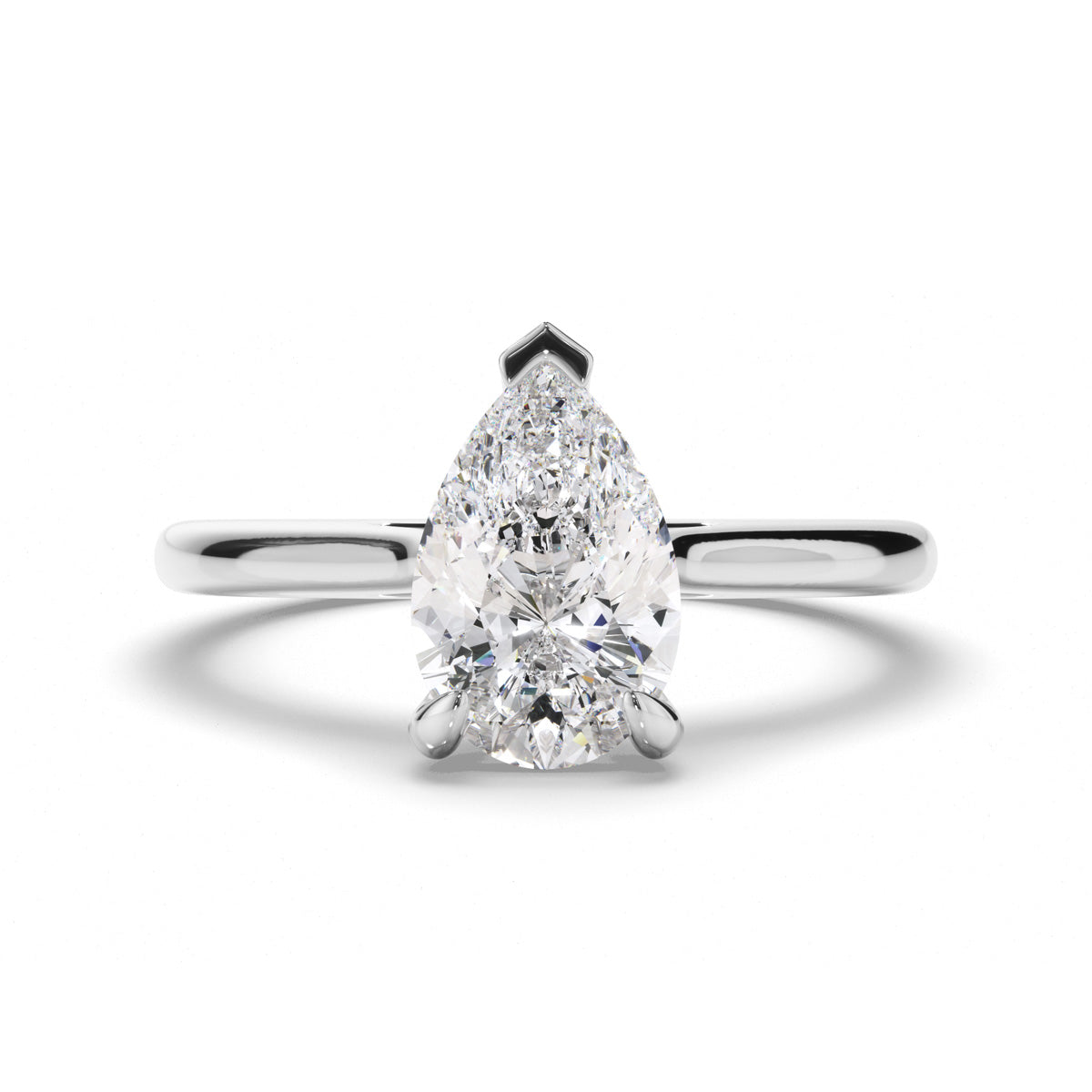 Pear Cut Diamond Solitaire Engagement Ring