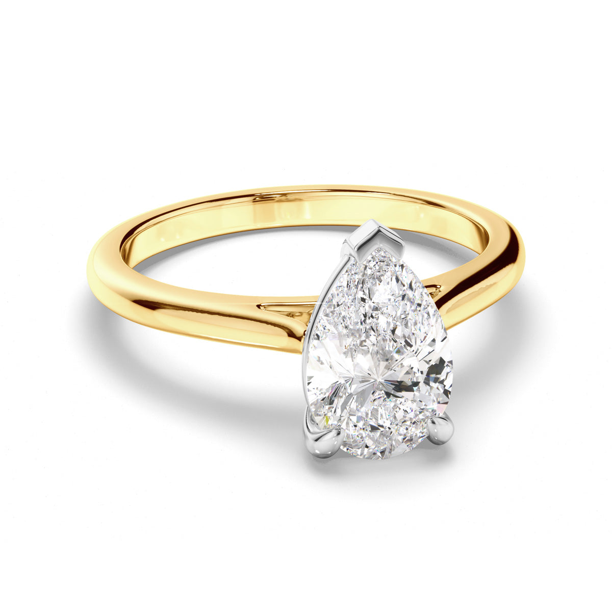 Pear Cut Diamond Solitaire Engagement Ring