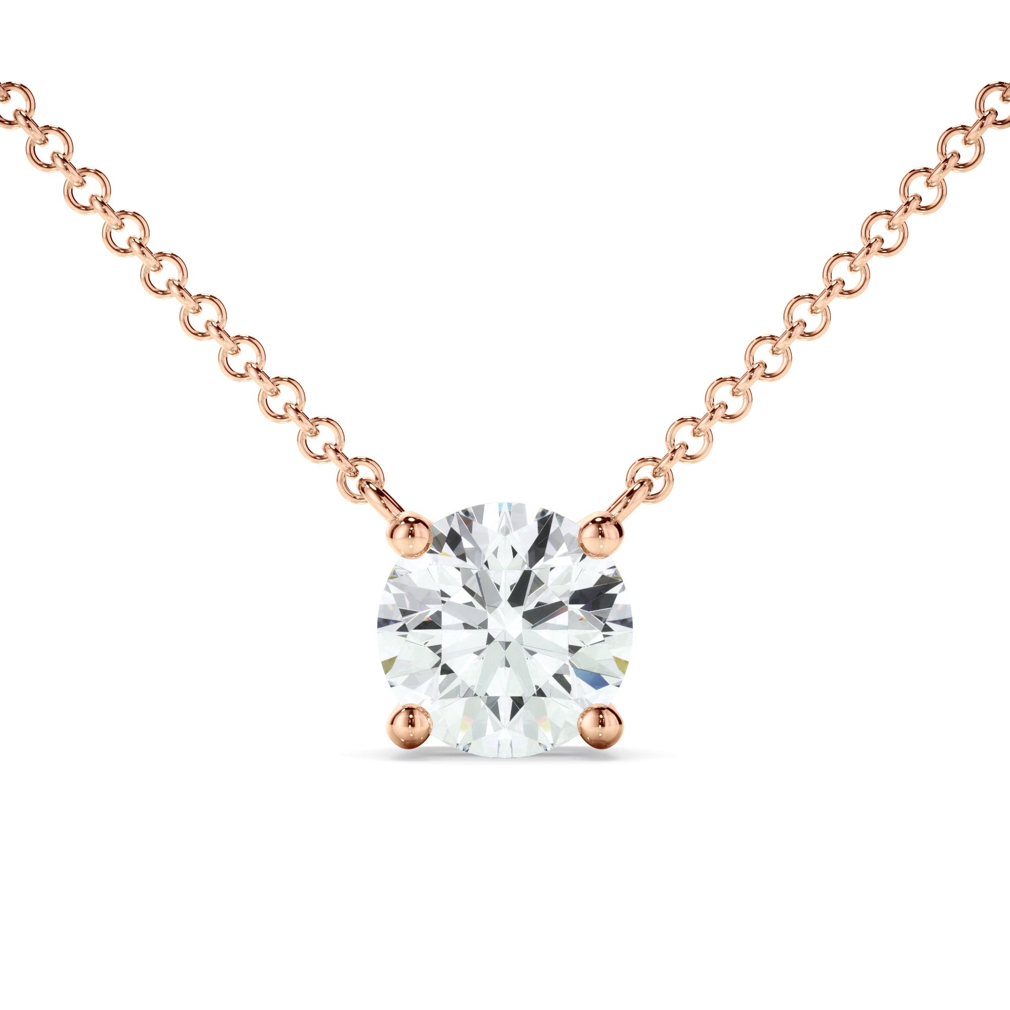 0.50ct Round Brilliant Cut Lab Grown Diamond Solitaire Necklet