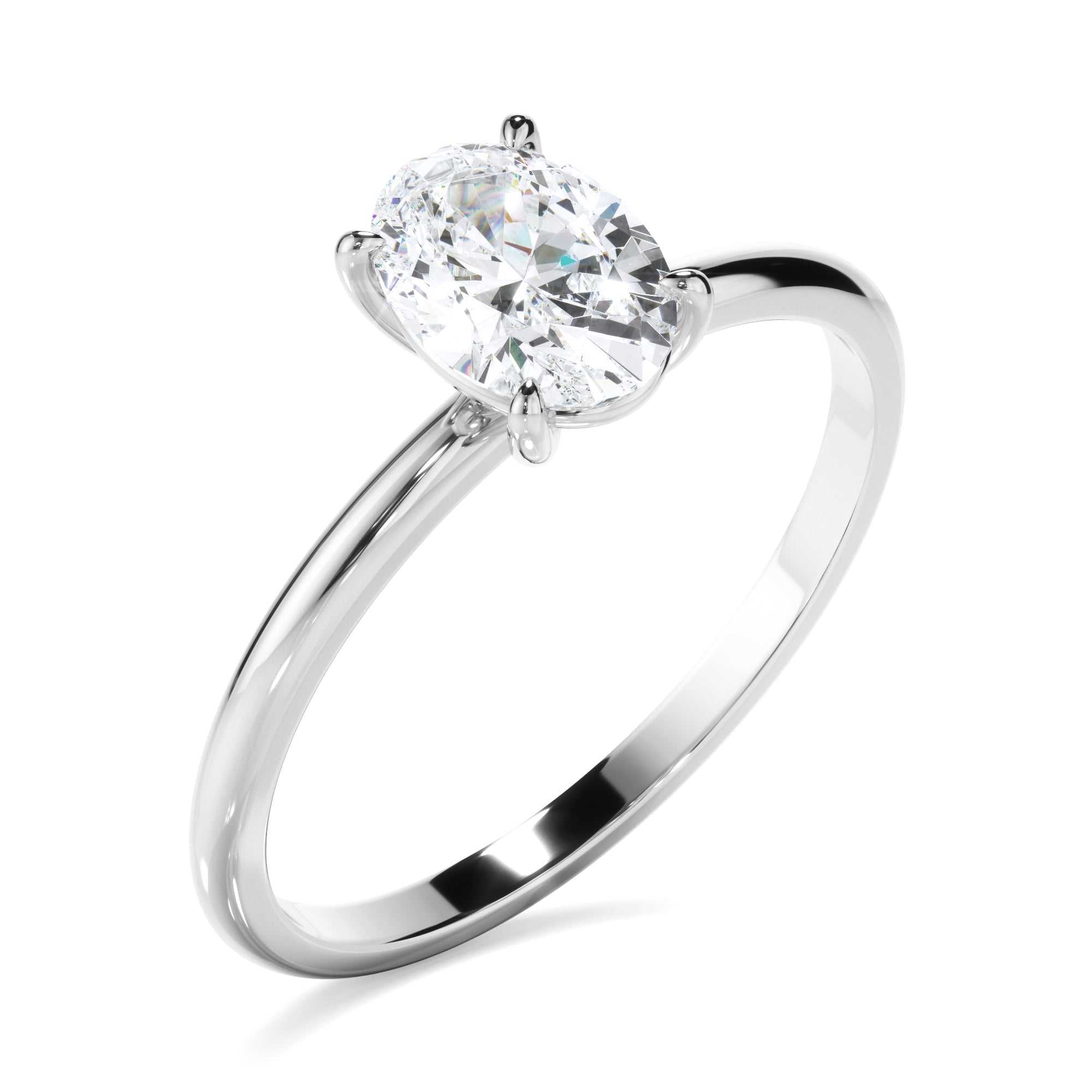 Oval Cut Diamond Solitaire Engagement Ring